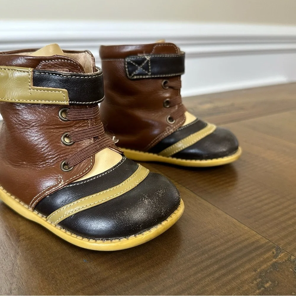 Livie & Luca boys toddler size 5 brown leather boot rubber sole